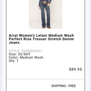 Ariat Medium Blue Flare Stretch Denim Jeans